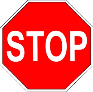 Red Stop Sign Octagon PNG Image