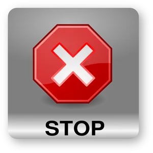 Red Stop Sign With White X PNG Image