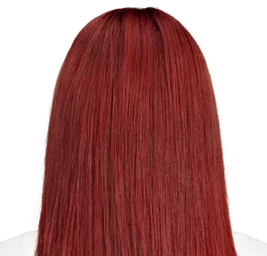 Red Straight Hair Wig Back View PNG Image