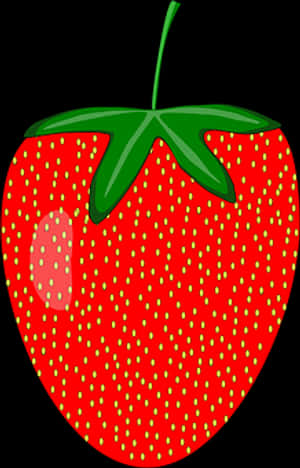 Red Strawberry Cartoon Illustration PNG image with transparent background