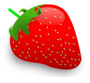 Red Strawberry Illustration PNG Image