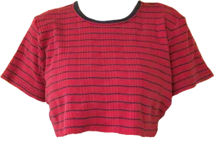 Red Striped Cropped Blouse PNG Image