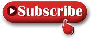 Red Subscribe Buttonwith Cursor Icon PNG Image