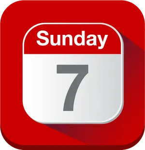 Red Sunday Calendar Icon PNG Image