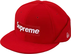 Red Supreme Baseball Cap PNG Image