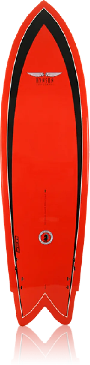 Red Surfboard Standing Vertical PNG Image