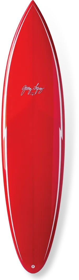 Red Surfboard Top View PNG Image