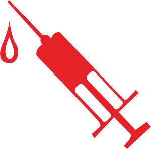 Red Syringe Iconwith Drop PNG Image