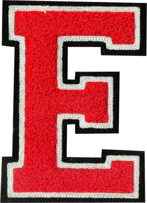 Red Textured Letter E PNG Image