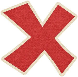 Red Textured X Mark PNG Image