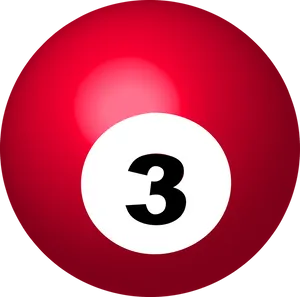 Red Three Billiard Ball PNG Image