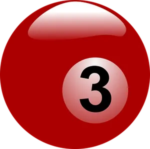 Red Three Billiard Ball PNG Image