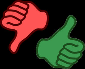Red Thumbs Down Green Thumbs Up PNG image with transparent background