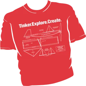 Red Tinker Explore Create Tshirt Design PNG Image