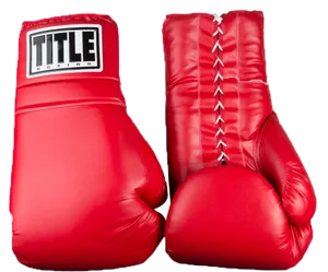 Red Title Boxing Gloves PNG Image