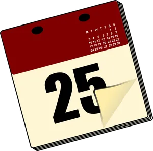 Red Top Calendar Page Turning25 PNG Image