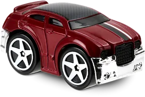 Red Toy Car White Stripes PNG Image