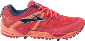 Red Trail Running Shoe PNG Image