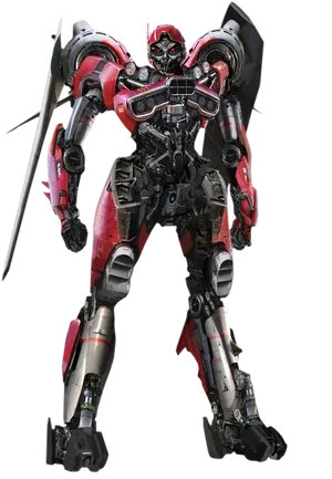 Red_ Transformer_ Stance PNG Image