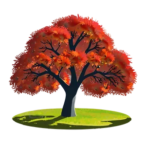 Red Tree In Autumn Park Png 06252024 PNG Image