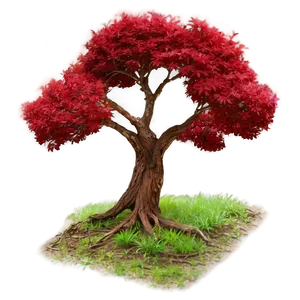 Red Tree In Countryside Png 26 PNG Image