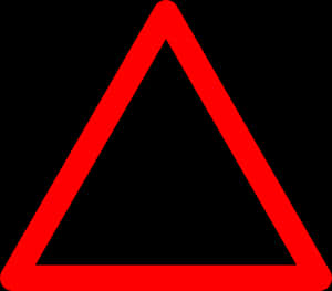 Red Triangle Warning Sign PNG image with transparent background