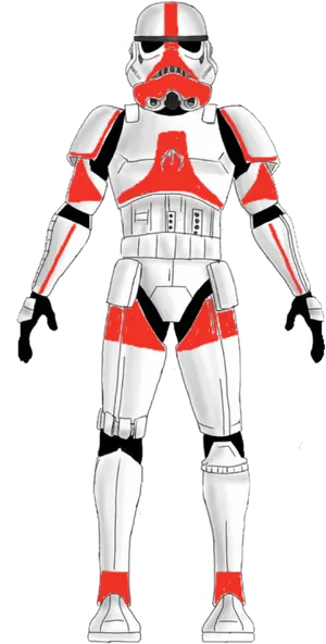 Red Trimmed Stormtrooper Armor PNG Image