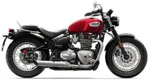 Red Triumph Motorcycle Profile PNG Image