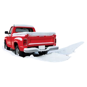 Red Truck In Snow Png 06282024 PNG Image