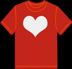Red Tshirt Heart Design PNG