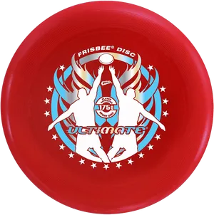 Red Ultimate Frisbee Disc Graphic PNG Image