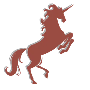 Red_ Unicorn_ Silhouette PNG Image