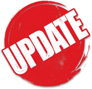 Red Update Sticker Graphic PNG Image