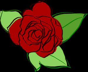 Red Vector Rose Illustration PNG image with transparent background