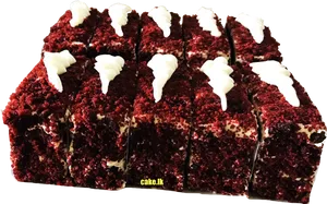 Red Velvet Cake Slices PNG Image