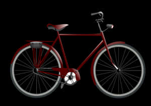 Red Vintage Bicycle Black Background PNG image with transparent background