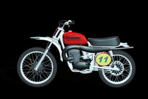 Red Vintage Motocross Motorcycle Number11 PNG image with transparent background