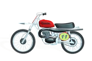 Red Vintage Motocross Motorcycle Number11 PNG Image