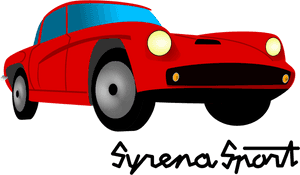 Red Vintage Sports Car Illustration PNG with transparent background