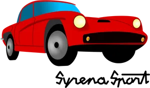 Red Vintage Sports Car Illustration PNG Image