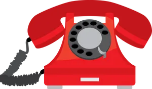 Red Vintage Telephone Clipart PNG Image