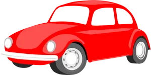 Red Vintage Volkswagen Beetle Illustration PNG Image