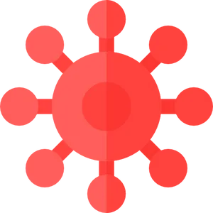 Red Virus Icon Graphic PNG Image