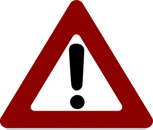 Red Warning Sign Exclamation Point PNG Image