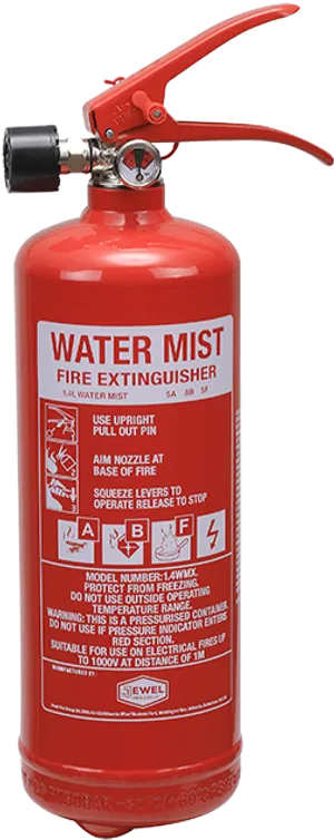 Red Water Mist Fire Extinguisher PNG Image