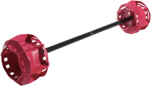Red Weight Plates Barbell PNG image with transparent background