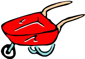 Red Wheelbarrow Illustration PNG Image