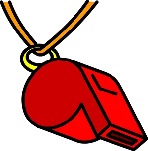 Red Whistle Cartoon Illustration PNG Image