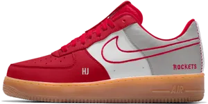 Red White Nike Air Force Sneaker PNG Image