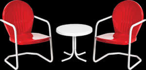 Red White Outdoor Furniture Set PNG image with transparent background